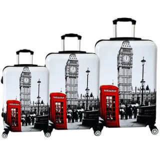 Cestovní kufr – ABS, odnímatelná kolečka – vzor Londýn